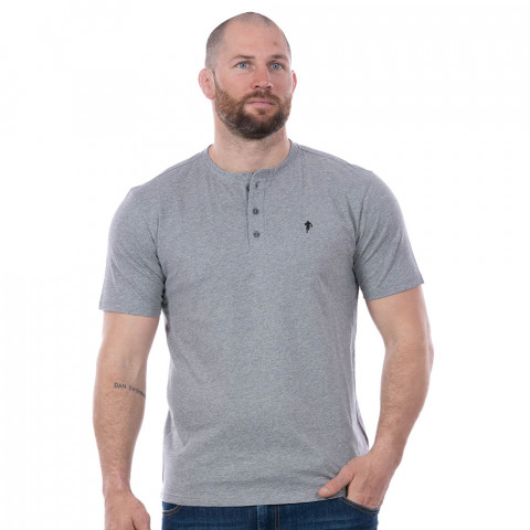 Basic grey mottled button-down Ruckfield T-shirt