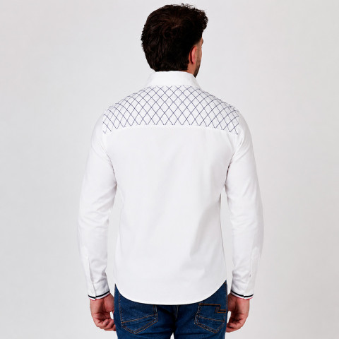 Ruckfield long-sleeved polo shirt French Rugby Club white