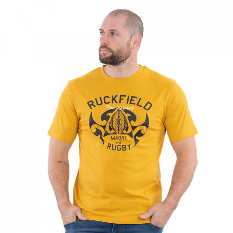 Ruckfield short-sleeved Maori mustard T-shirt