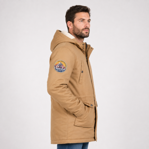 Ruckfield Rugby Camps dark beige Sherpa parka