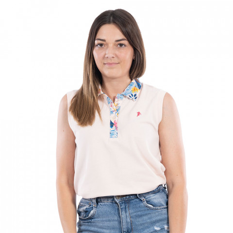 Ruckfield Tropical pink polo tank top