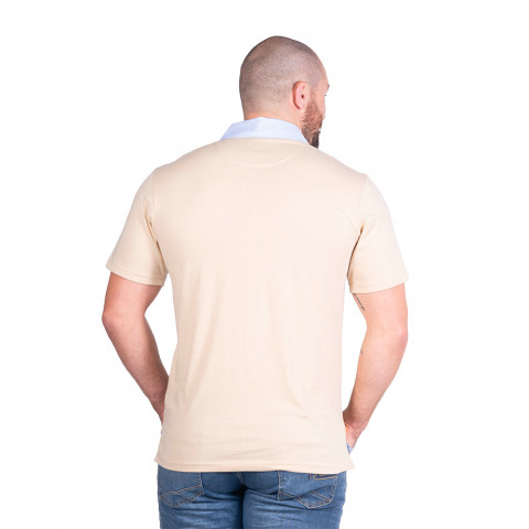 Ruckfield short-sleeved beige gingham polo shirt