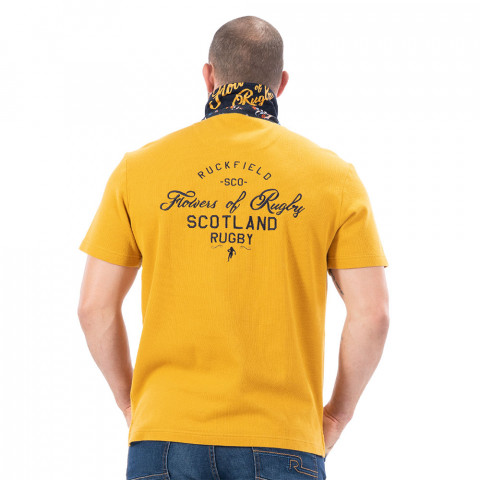 Ruckfield short-sleeved rugby polo shirt mustard flowers