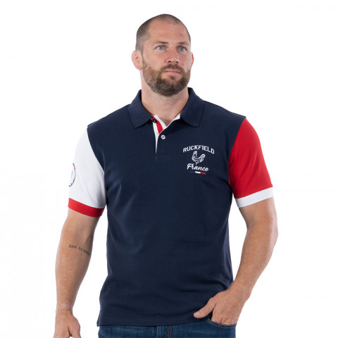Ruckfield short-sleeved polo shirt French Rugby club navy blue