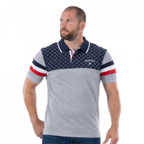 Ruckfield short-sleeved polo shirt French Rugby Club grey
