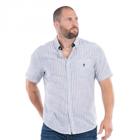 Rugby club white striped shirt