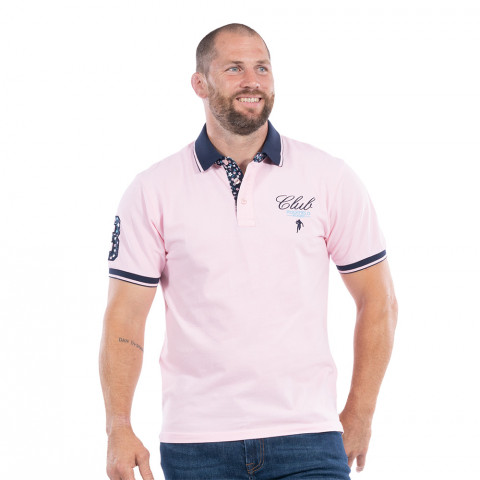Rugby club pink Ruckfield pique polo shirt