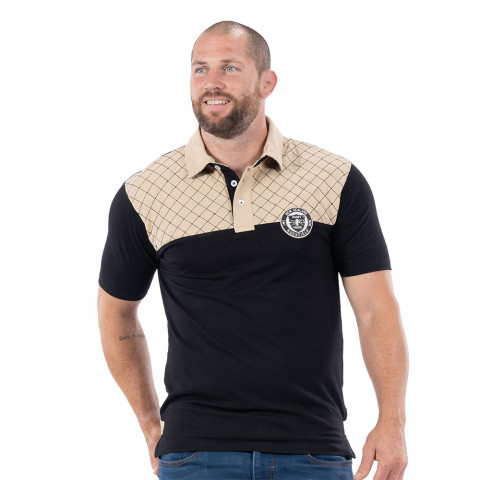 Ruckfield short-sleeved rugby Maori black printed polo shirt