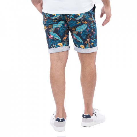 Ruckfield Tropical patterned shorts navy blue