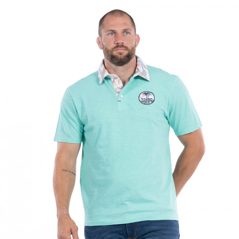 Short-sleeved slub polo shirt Ruckfield Palm beach green