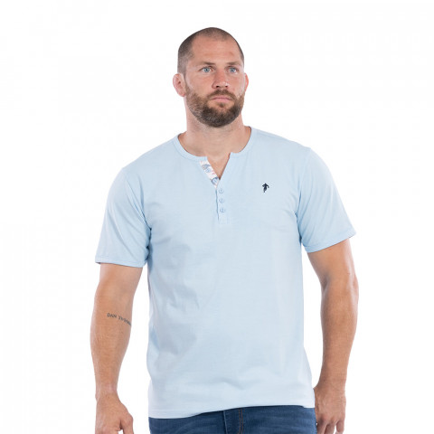 Ruckfield tunisian collar t-shirt Palm Beach light blue