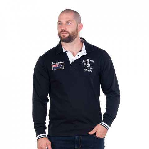 Ruckfield long-sleeved polo shirt New Zealand black