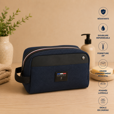 Blue toiletry bag