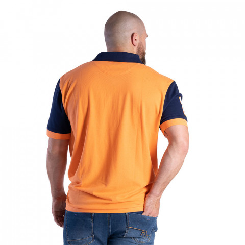 Polo N°8 Ruckfield two-tone short-sleeved orange