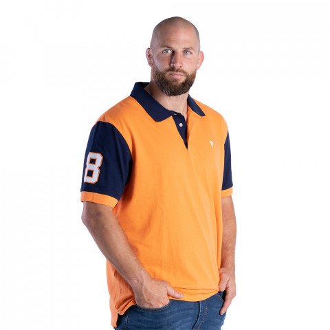 Polo N°8 Ruckfield two-tone short-sleeved orange