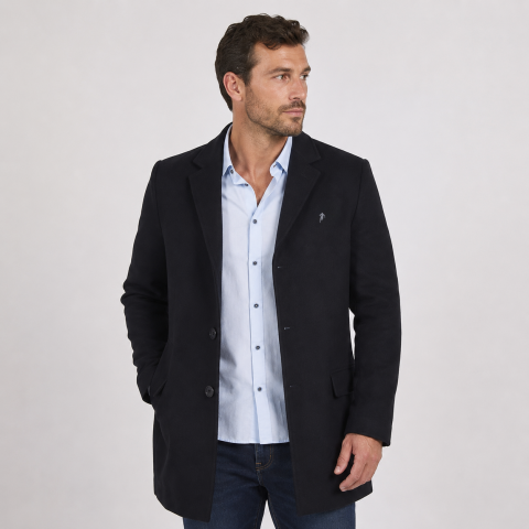 Black Ruckfield wool coat 