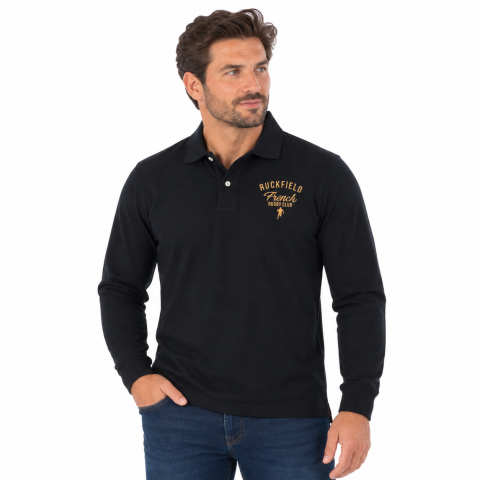 Polo Ruckfield Le French Rugby Club jersey long sleeves black