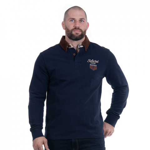 Polo Ruckfield Selected Rugby velvet collar navy blue