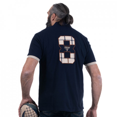Short-sleeved navy blue polo shirt Ruckfield Selected Rugby