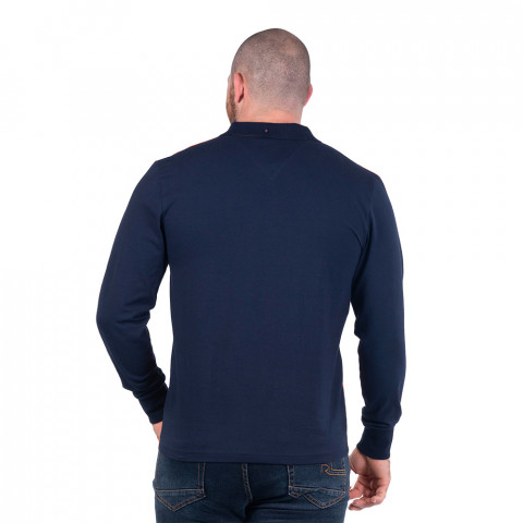 Ruckfield Rugby elegant long-sleeved polo shirt navy blue