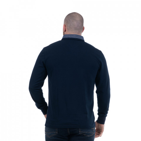 Ruckfield navy blue long-sleeved polo shirt 