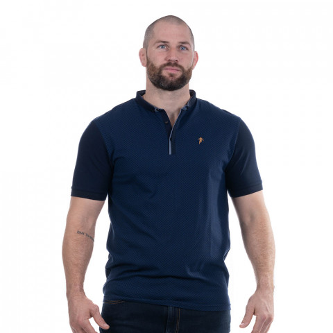 Ruckfield short-sleeved polo shirt with officer's collar