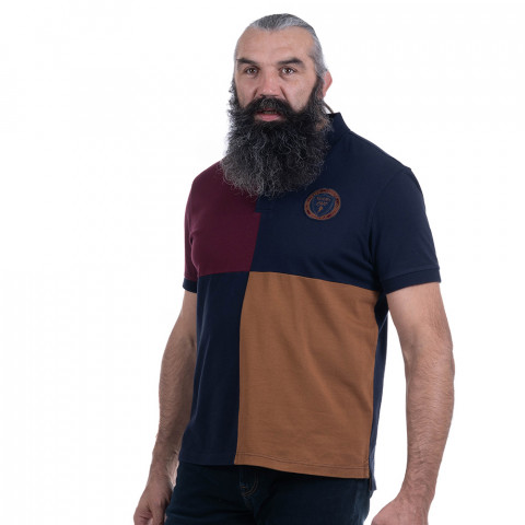 Ruckfield Heritage navy blue short-sleeved polo shirt