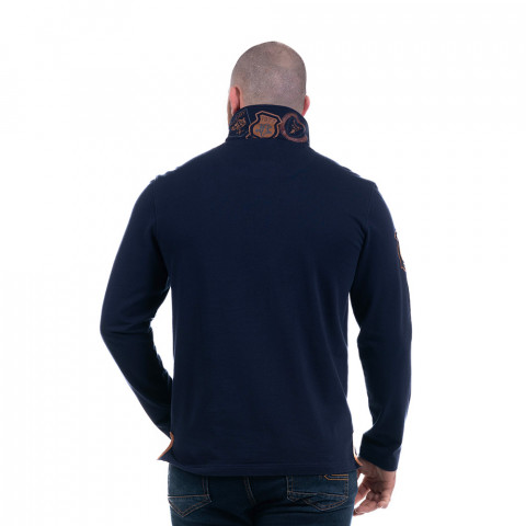 Ruckfield long-sleeved navy blue Heritage polo shirt