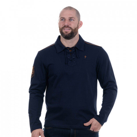 Ruckfield long-sleeved navy blue Heritage polo shirt