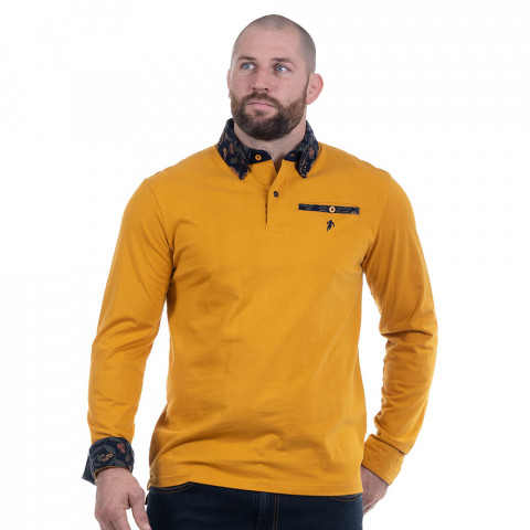 Long-sleeved mustard polo shirt Ruckfield Autumn Rugby Tour