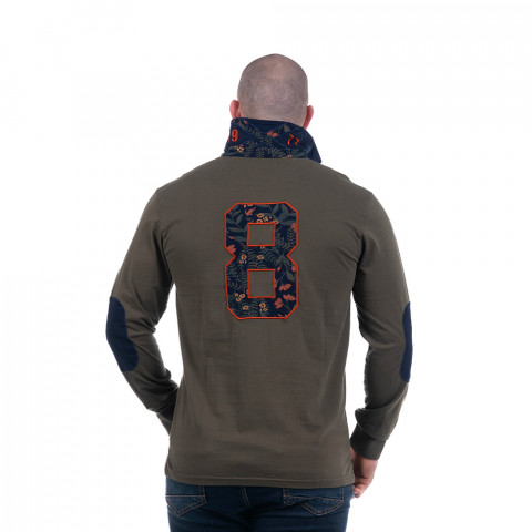 Ruckfield long-sleeved khaki polo shirt