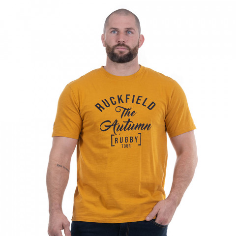 Ruckfield Autumn Rugby Tour mustard T-shirt