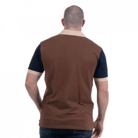 Ruckfield two-tone short-sleeved polo shirt brown/navy brown