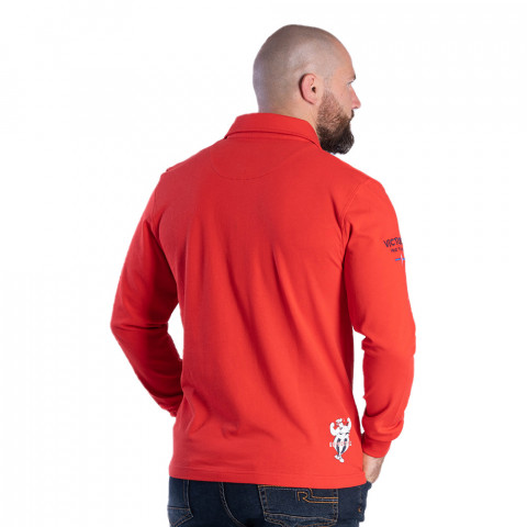 Long-sleeved polo shirt Ruckfield x Asterix red 