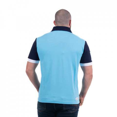 Sky blue short-sleeved polo shirt, Asterix collection 