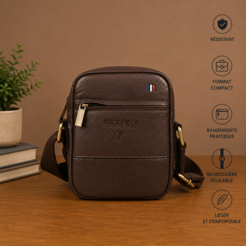 Besace Ruckfield marron 14 x 18 cm
