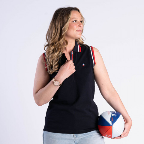 Women's Ruckfield sleeveless polo shirt navy blue