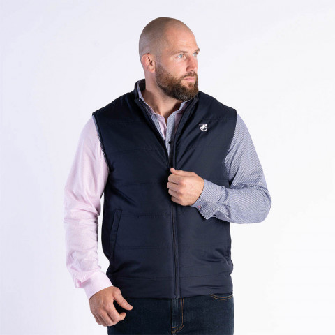 Ruckfield Members Rugby Club House navy sleeveless down jacket