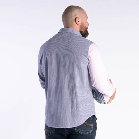 Ruckfield Members Rugby Club House gingham shirt navy blue and pink