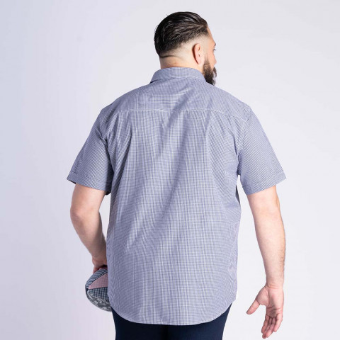 Ruckfield Members Rugby Club House short-sleeved navy blue gingham shirt 