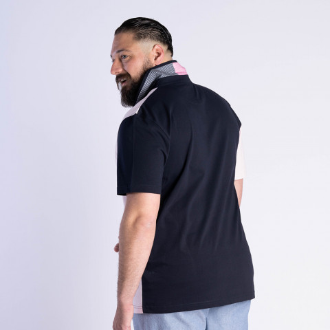 Ruckfield Rugby Club House navy and pink polo shirt