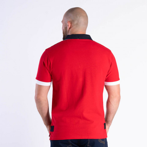 Red short-sleeved polo shirt Ruckfield French Rugby Club