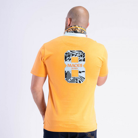 Ruckfield maori orange short-sleeved polo shirt