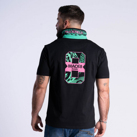 Ruckfield maori black short-sleeved polo shirt