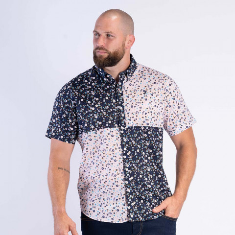 Ruckfield navy blue floral blouse