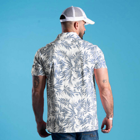 Flowers Ruckfield blue short-sleeved polo shirt