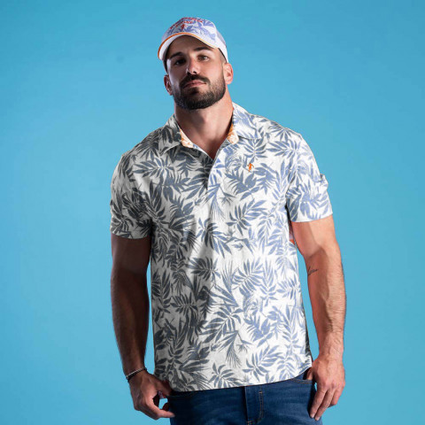 Flowers Ruckfield blue short-sleeved polo shirt