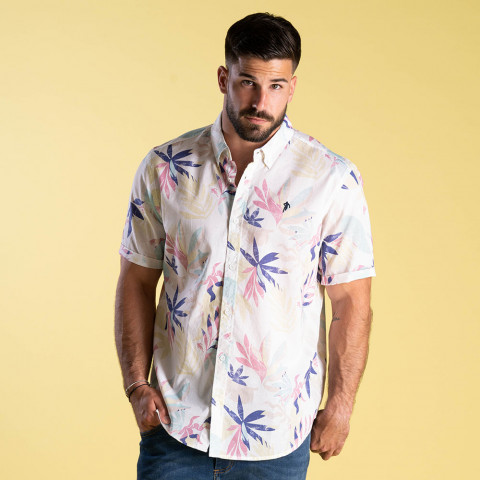 White patterned shirt Ruckfield IWI of Pacific