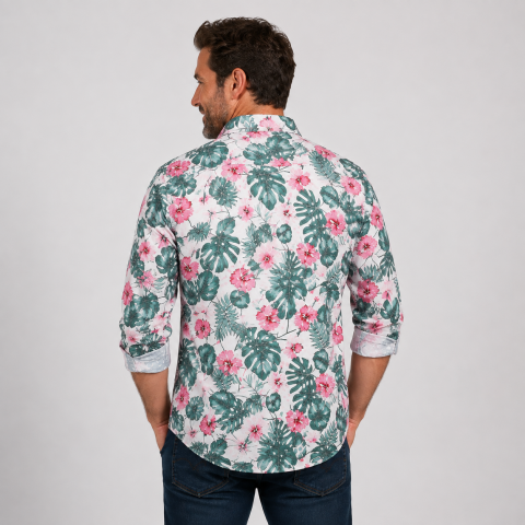 Ruckfield Tropical Rugby off-white long-sleeved shirt