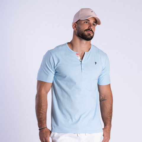 Tropical rugby short-sleeved T-shirt Ruckfield sky blue